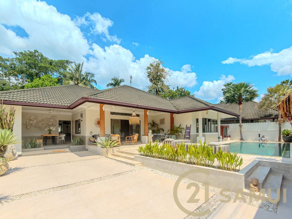 Single-Story Pool Villa With 3 Bedrooms For Sale In Lipa Noi, Koh Samui, Thailand