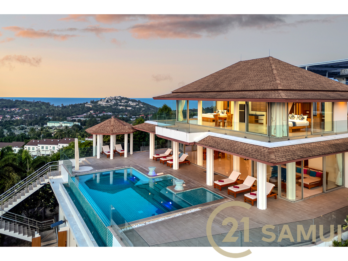Luxury Sea View Pool Villa With 5 Bedrooms For Sale In Plai Laem, Koh Samui, Thailand