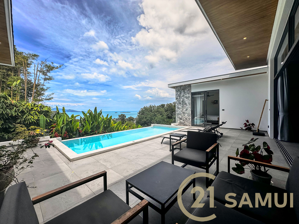 3-Bedroom Sea View Villa With Swimming Pool For Sale In Bophut, Koh Samui, Thailand