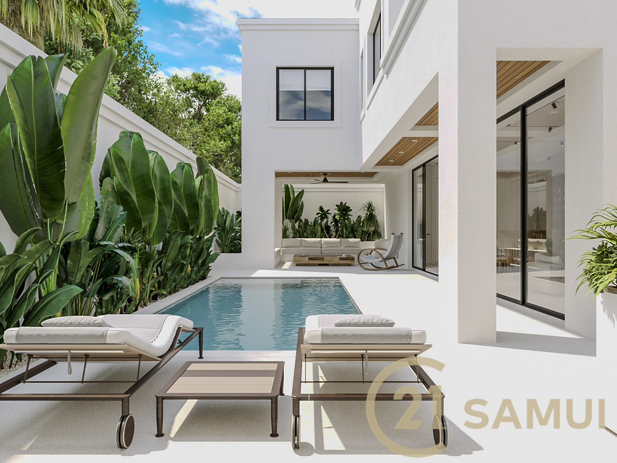 Luxury Residential Village of 8 Off-Plan Villas with 4-Bedroom For Sale in Lamai, Koh Samui, Thailand