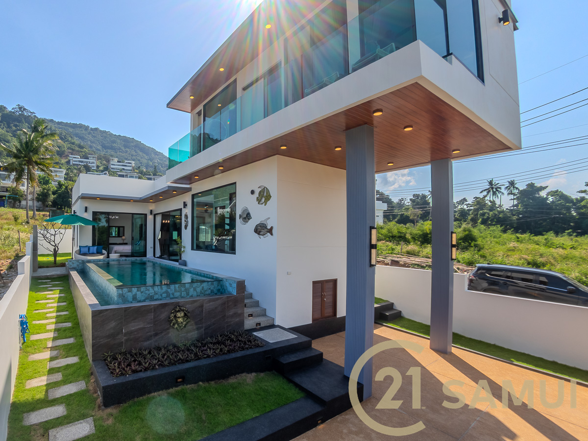 Two-Story Modern Pool Villa With 4 Bedrooms For Sale In Bang Por, Koh Samui, Thailand