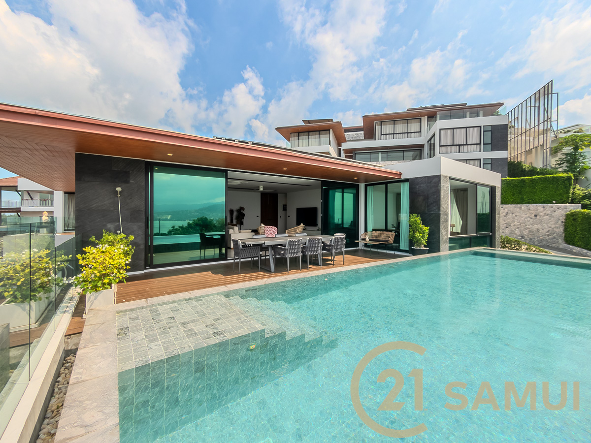 2-Story Luxury Sea View Pool Villa With 3 Bedrooms For Sale In Plai Laem, Koh Samui