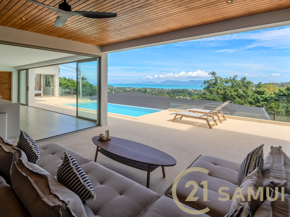 3-Bedroom Pool Villa With Sea View For Sale In Bophut Hills, Koh Samui, Thailand