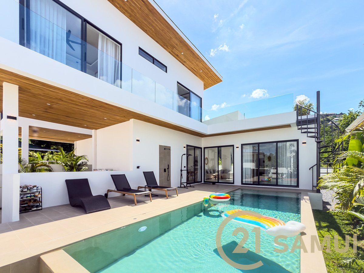 Three Bedrooms Pool Villa With Rooftop For Sale In Bophut, Koh Samui, Thailand