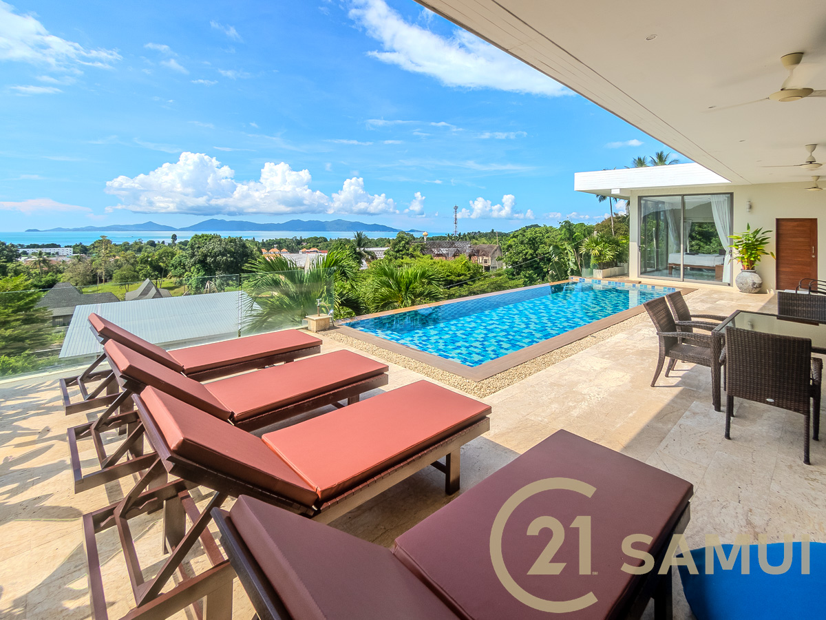 Breathtaking Sea View Villa With 3 Bedrooms + 1 Studio For Sale In Maenam, Koh Samui, Thailand