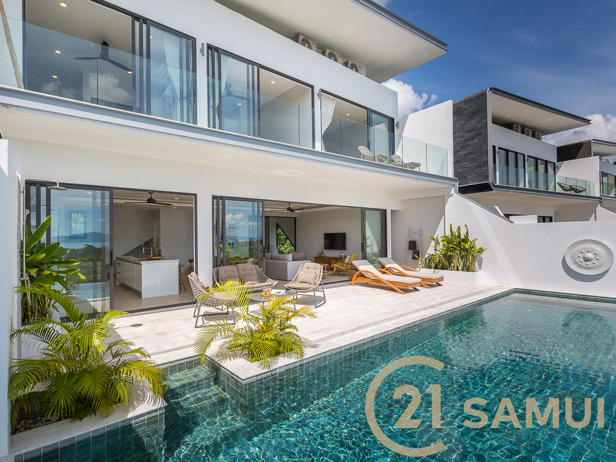 Villa Exclusive De 3 Chambres Avec Vue Sur La Mer À Vendre À Bophut, Koh Samui, Thaïlande