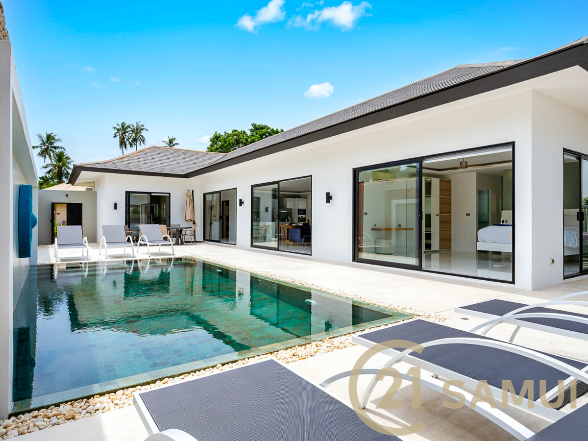 Villa En L Avec Piscine Et Trois Chambres À Vendre À Maenam, Koh Samui, Thaïlande