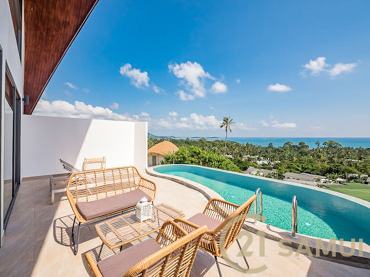 2-Bedroom Sea View Turtle Style Pool Villa For Sale In Chaweng Noi, Koh Samui, Thailand