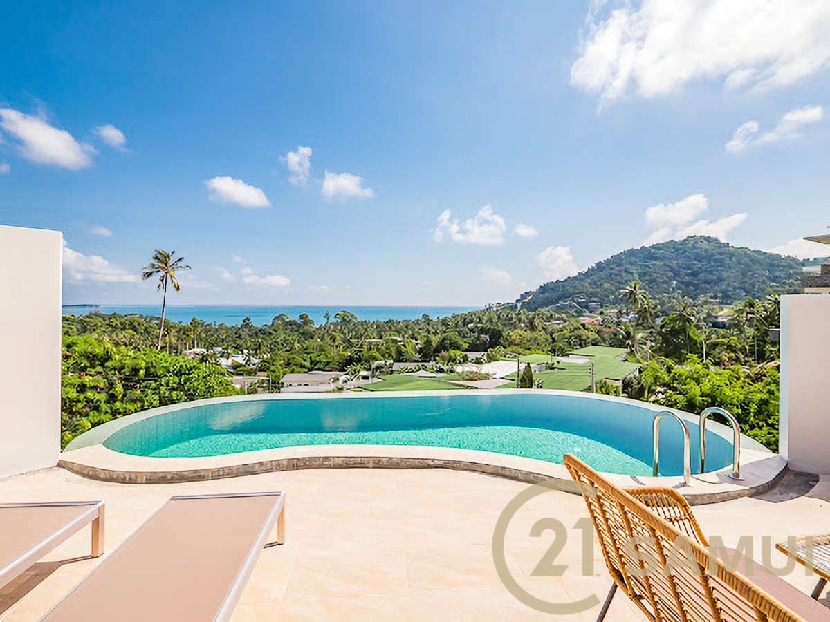 Villa De Style Tortue Vue Mer 2 Chambres Avec Piscine À Vendre À Chaweng Noi, Koh Samui, Thaïlande