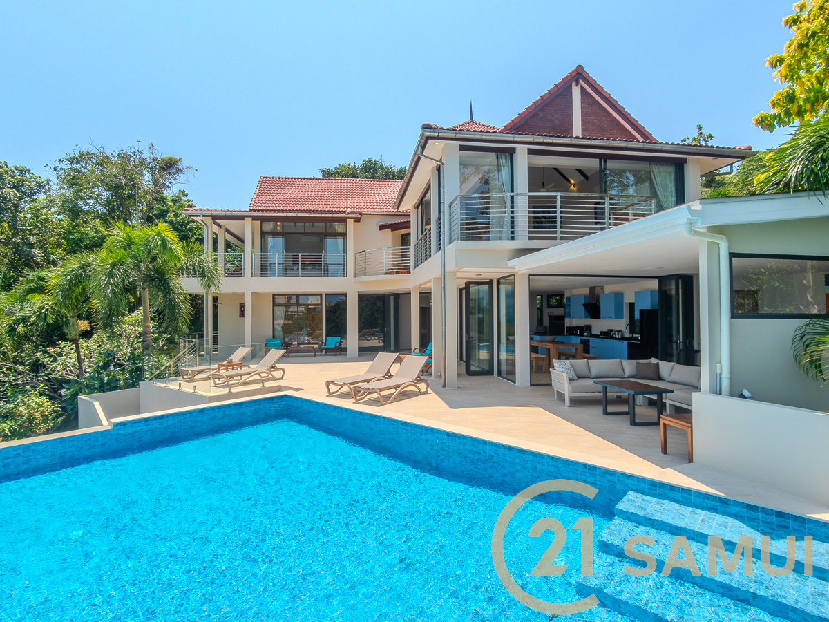 Villa 4 Chambres Avec Piscine Et Vue Mer À Vendre À Ban Tai, Koh Samui, Thaïlande