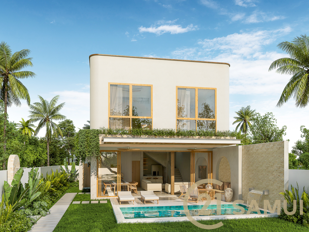 Villa Sur Plan De 4 Chambres Avec Piscine À Vendre À Bangrak, Koh Samui, Thaïlande