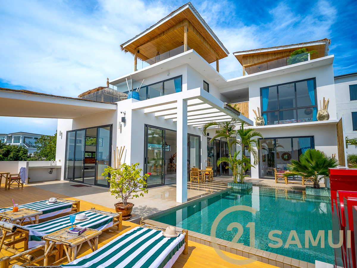 Exceptional 7-Bedroom Villa with 360° Sea Views for Sale in Bang Rak, Koh Samui, Thailand