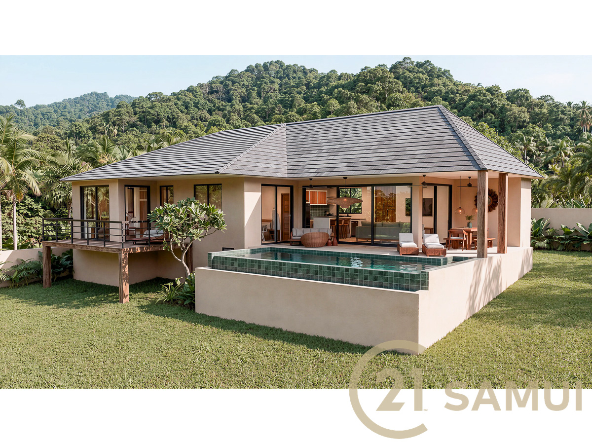 Villa Avec Piscine Privée De 3 Chambres En Construction À Vendre À Hua Thanon, Koh Samui, Thaïlande
